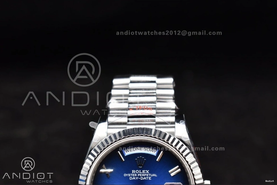 Dial QF on DayDate 40 (Gain President SS V4 Blue Edition Steel Bracelet A2836 Weight) Best 904L Black 0426